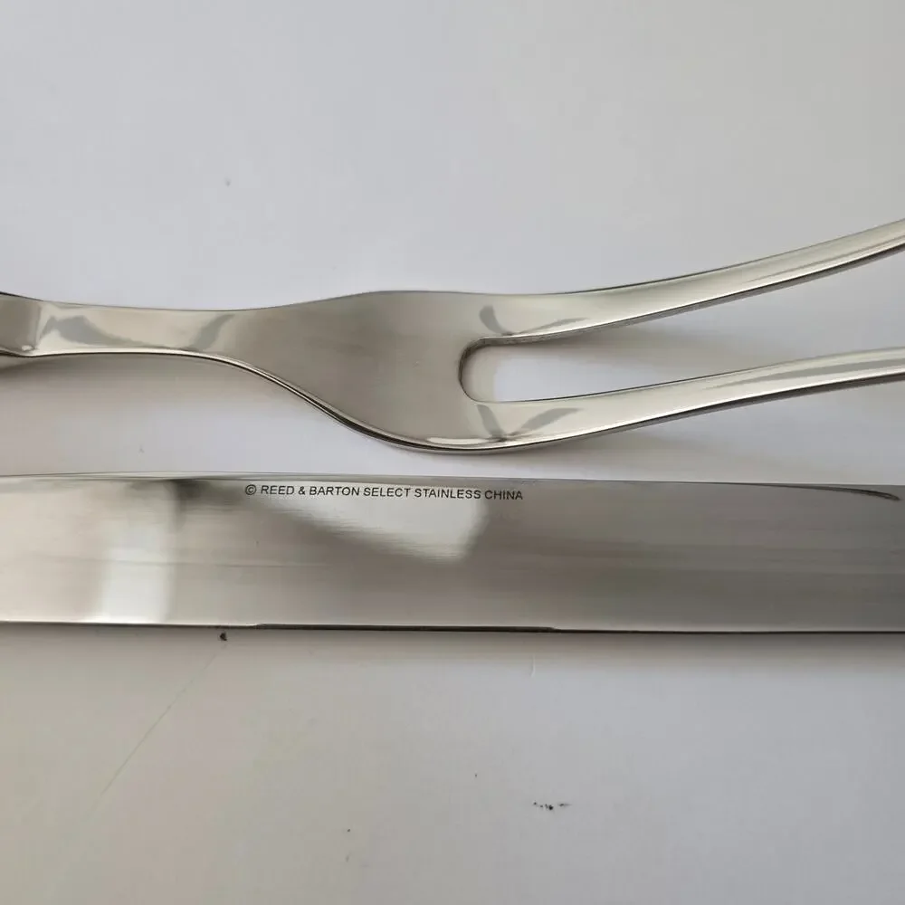Reed & Barton WOODBURY Large 2-Piece Roast Carving Set 18/10 Stainless